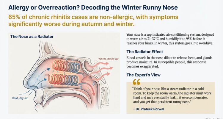 Nasal congestion post-nasal drip winter sardi naak band balgham